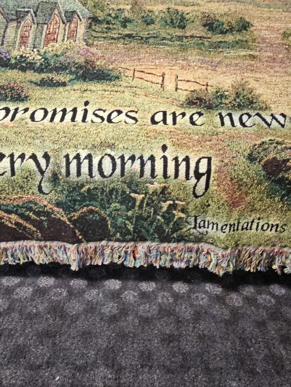 Thomas Kinkade God's Promises Tapestry Throw Blanket